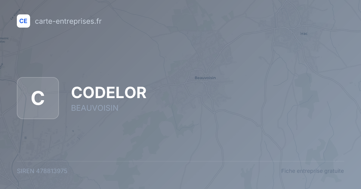 CODELOR — 478813975 — fiche entreprise