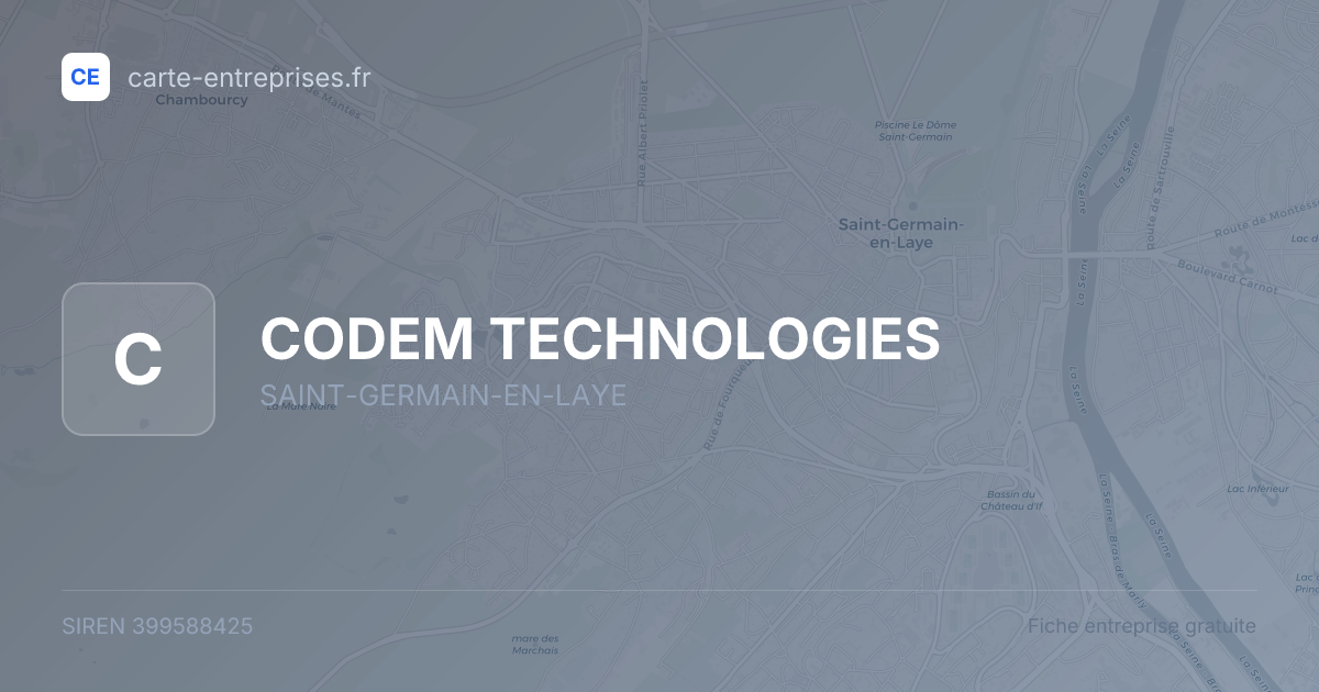 CODEM TECHNOLOGIES — 399588425 — fiche entreprise