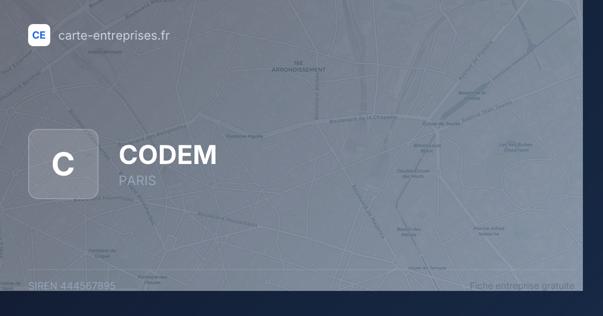 CODEM — 444567895 — fiche entreprise