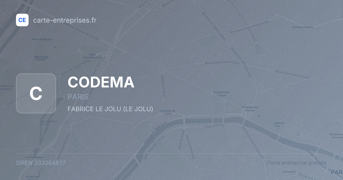 CODEMA — 333264877 — fiche entreprise