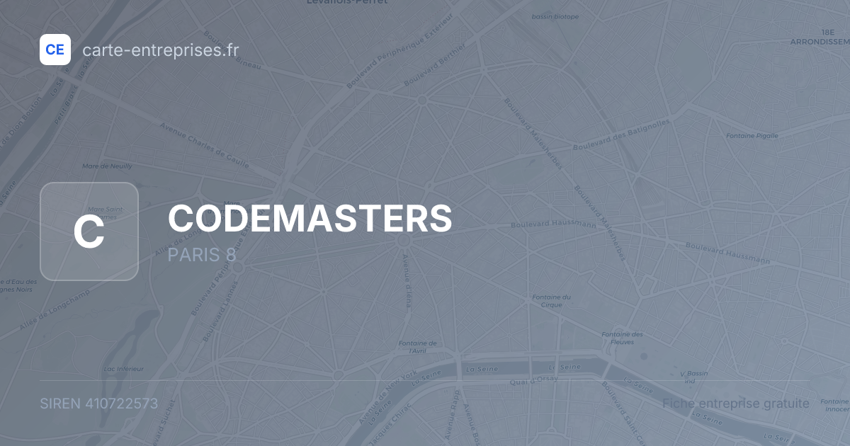 CODEMASTERS — 410722573 — fiche entreprise