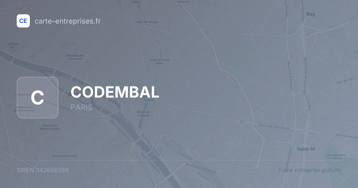 CODEMBAL — 342656386 — fiche entreprise