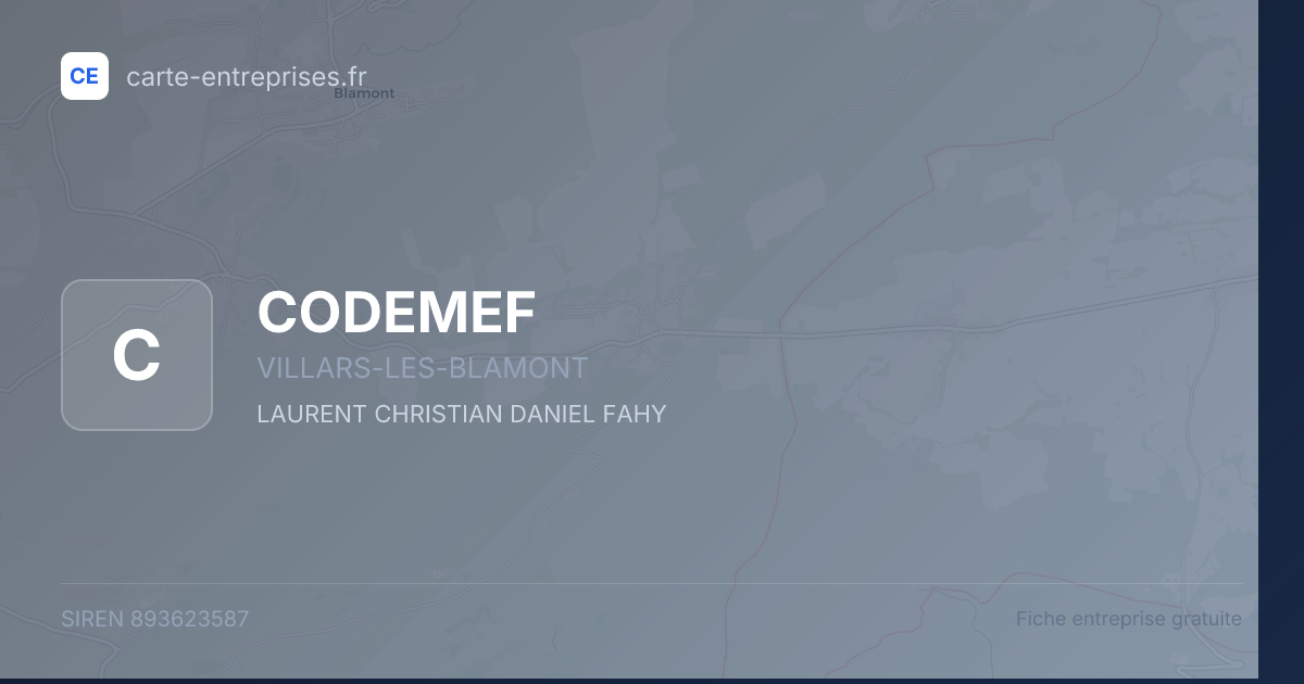 CODEMEF — 893623587 — fiche entreprise