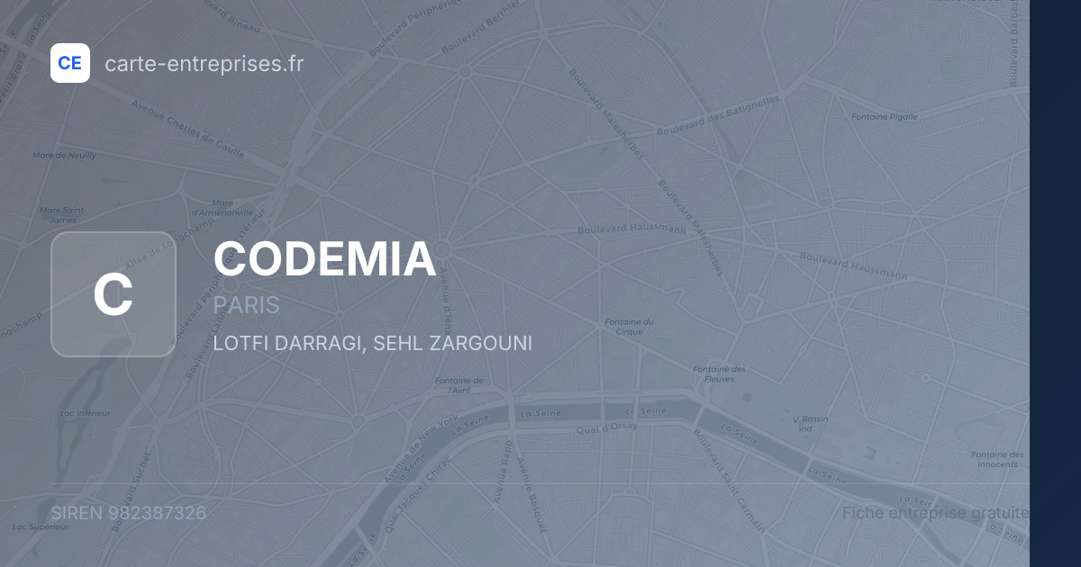 CODEMIA — 982387326 — fiche entreprise