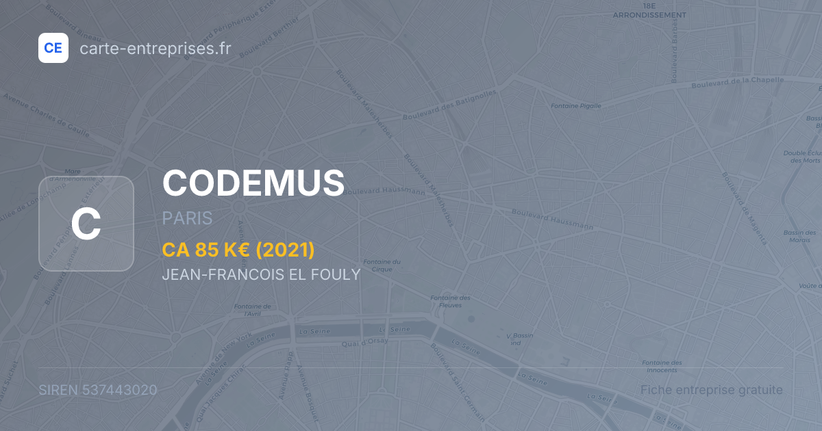 CODEMUS — 537443020 — fiche entreprise