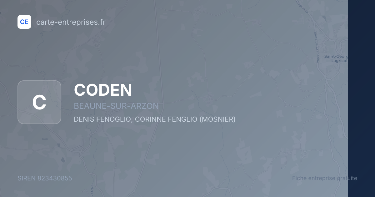 CODEN — 823430855 — fiche entreprise