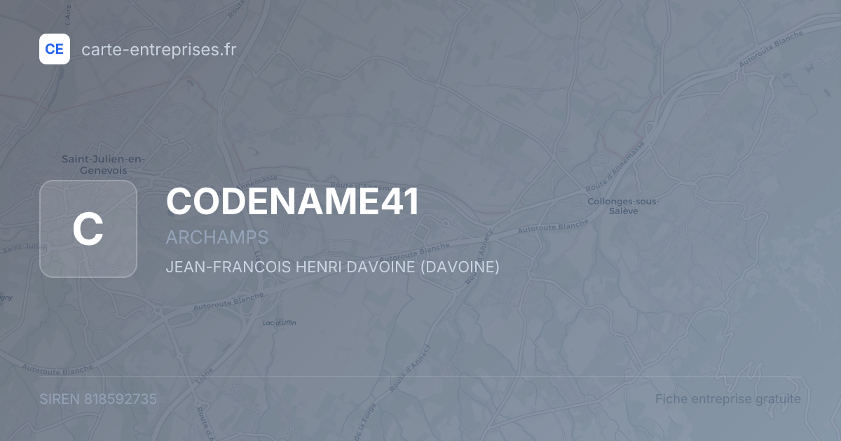 CODENAME41 — 818592735 — fiche entreprise