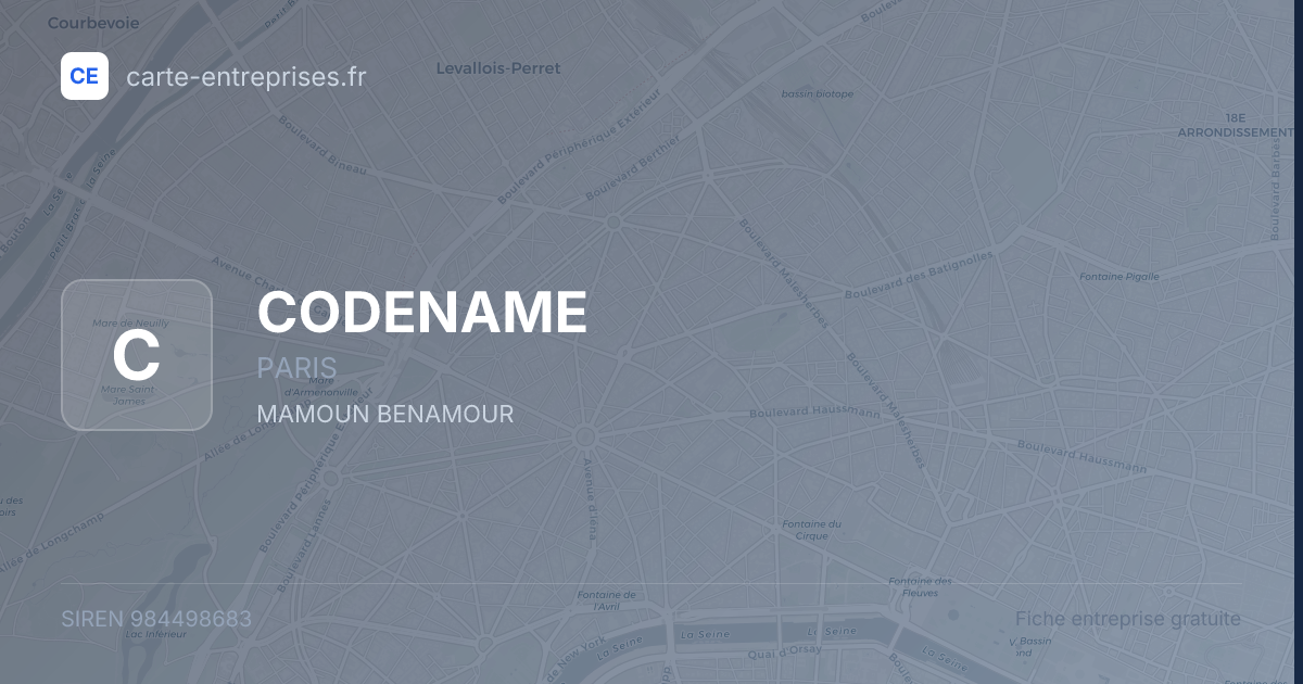 CODENAME — 984498683 — fiche entreprise