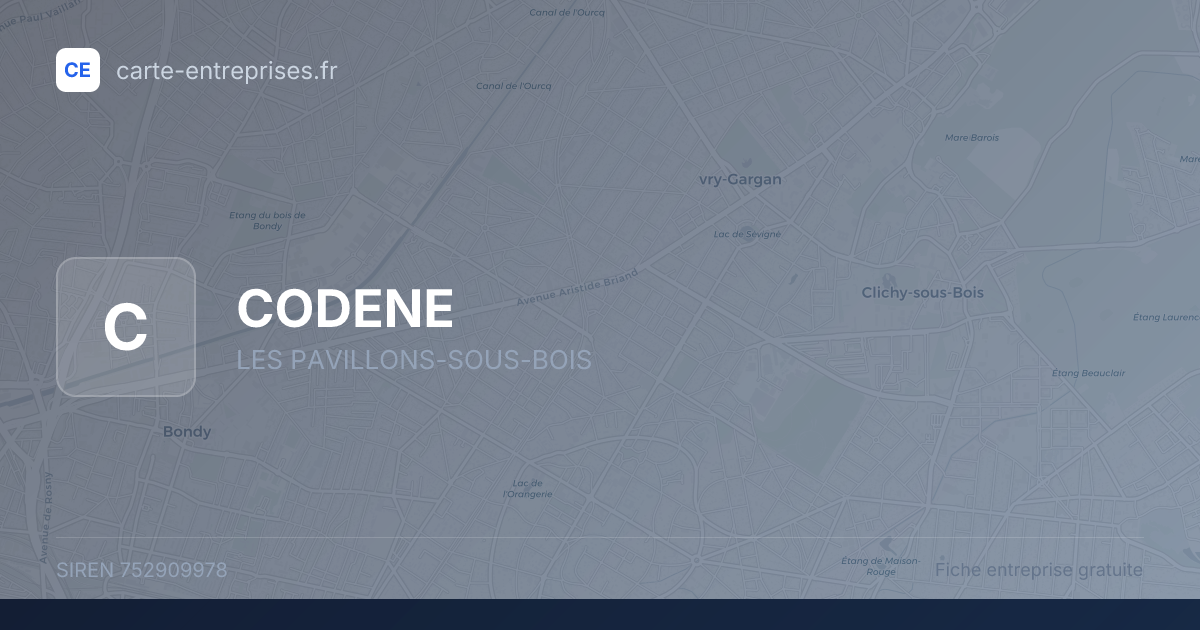 CODENE — 752909978 — fiche entreprise