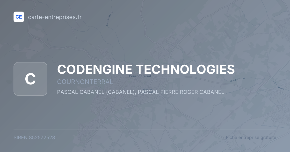 CODENGINE TECHNOLOGIES — 852572528 — fiche entreprise
