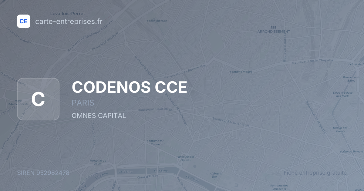 CODENOS CCE — 952982478 — fiche entreprise