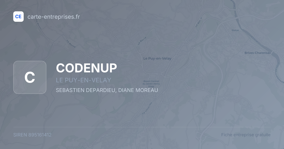 CODENUP — 895161412 — fiche entreprise