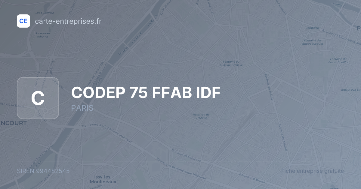 CODEP 75 FFAB IDF — 994482545 — fiche entreprise