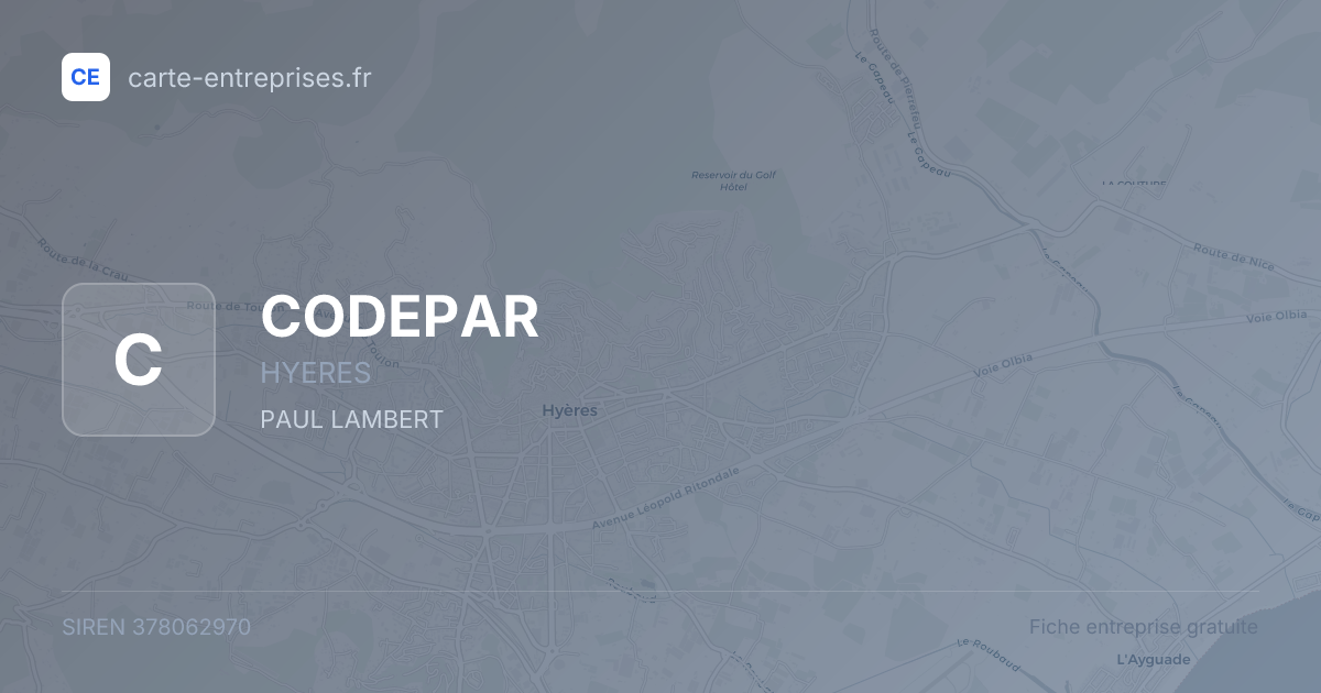CODEPAR — 378062970 — fiche entreprise