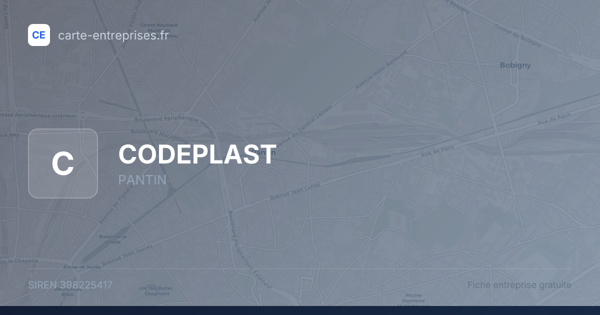 CODEPLAST — 398225417 — fiche entreprise