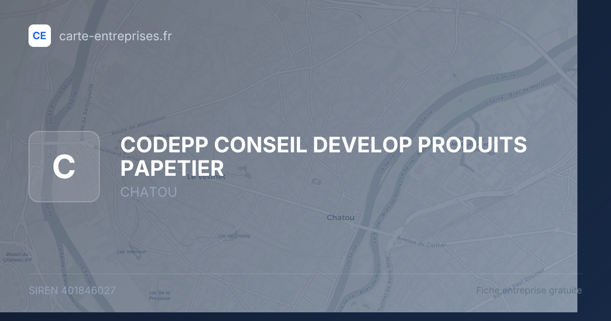 CODEPP CONSEIL DEVELOP PRODUITS PAPETIER — 401846027 — fiche entreprise