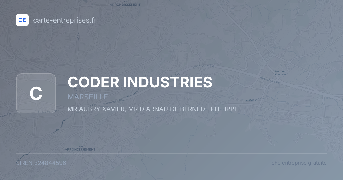 CODER INDUSTRIES — 324844596 — fiche entreprise