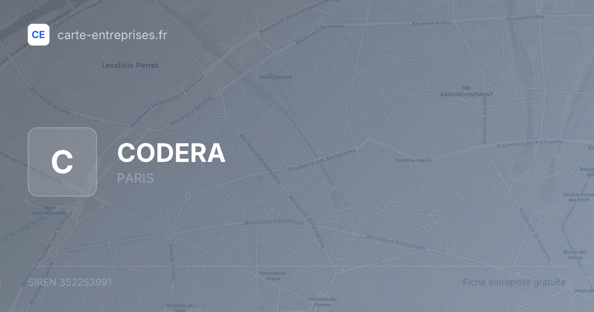 CODERA — 352253991 — fiche entreprise