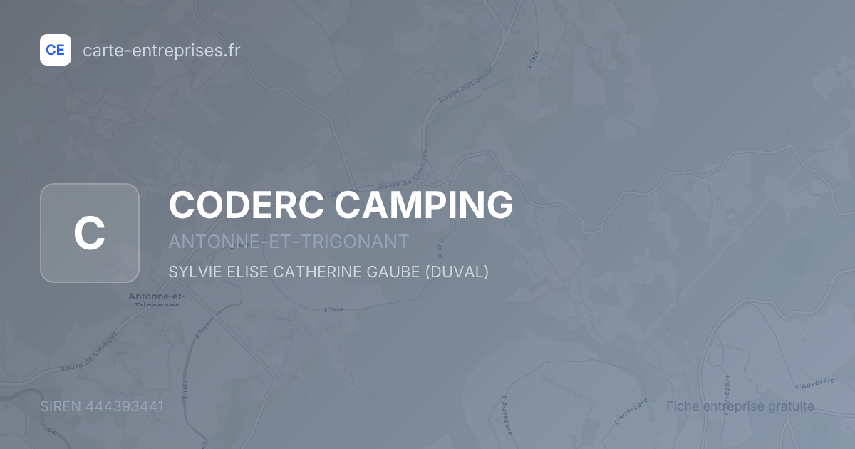 CODERC CAMPING — 444393441 — fiche entreprise