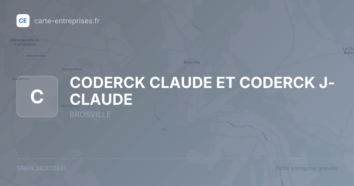 CODERCK CLAUDE ET CODERCK J-CLAUDE — 340012681 — fiche entreprise