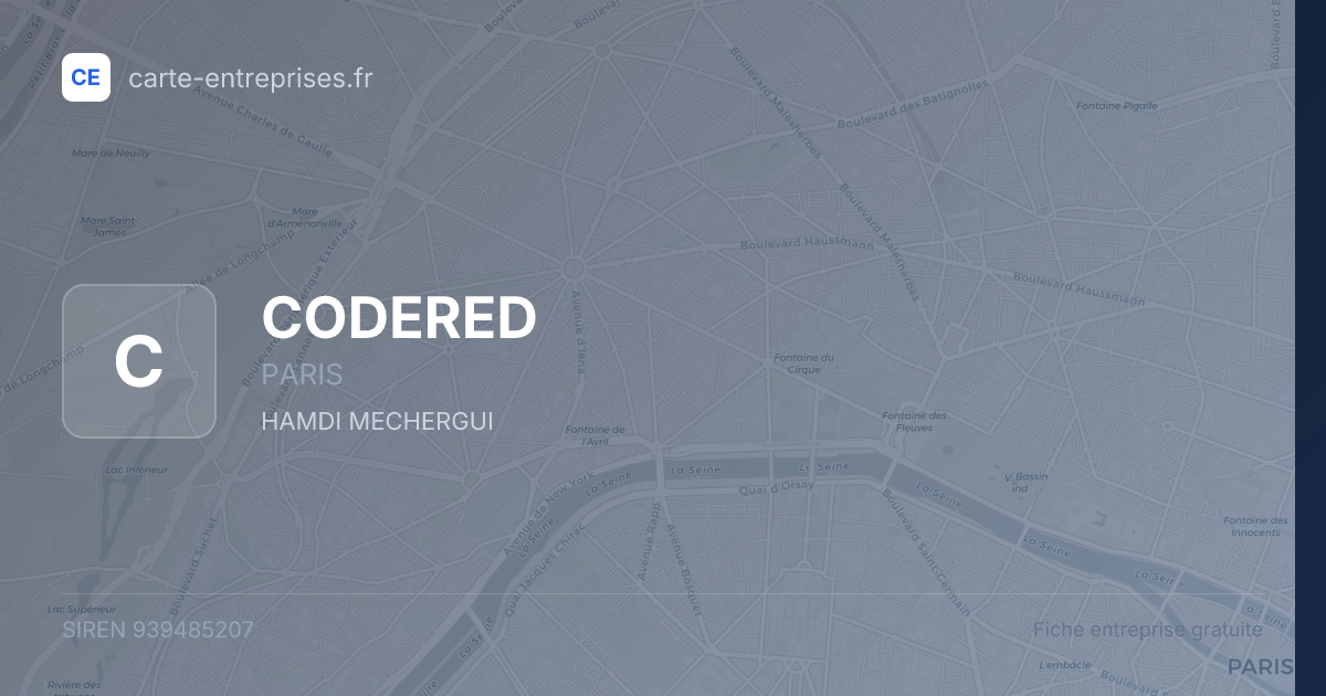 CODERED — 939485207 — fiche entreprise