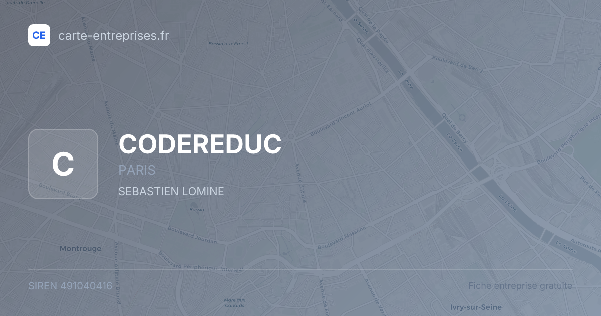 CODEREDUC — 491040416 — fiche entreprise