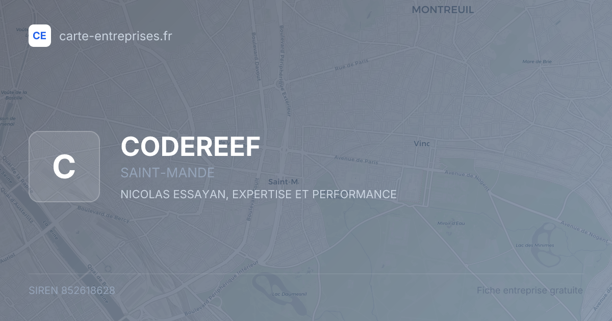 CODEREEF — 852618628 — fiche entreprise