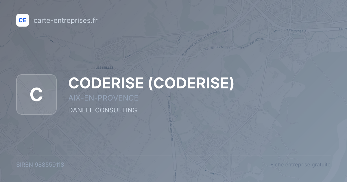 CODERISE — 988559118 — fiche entreprise