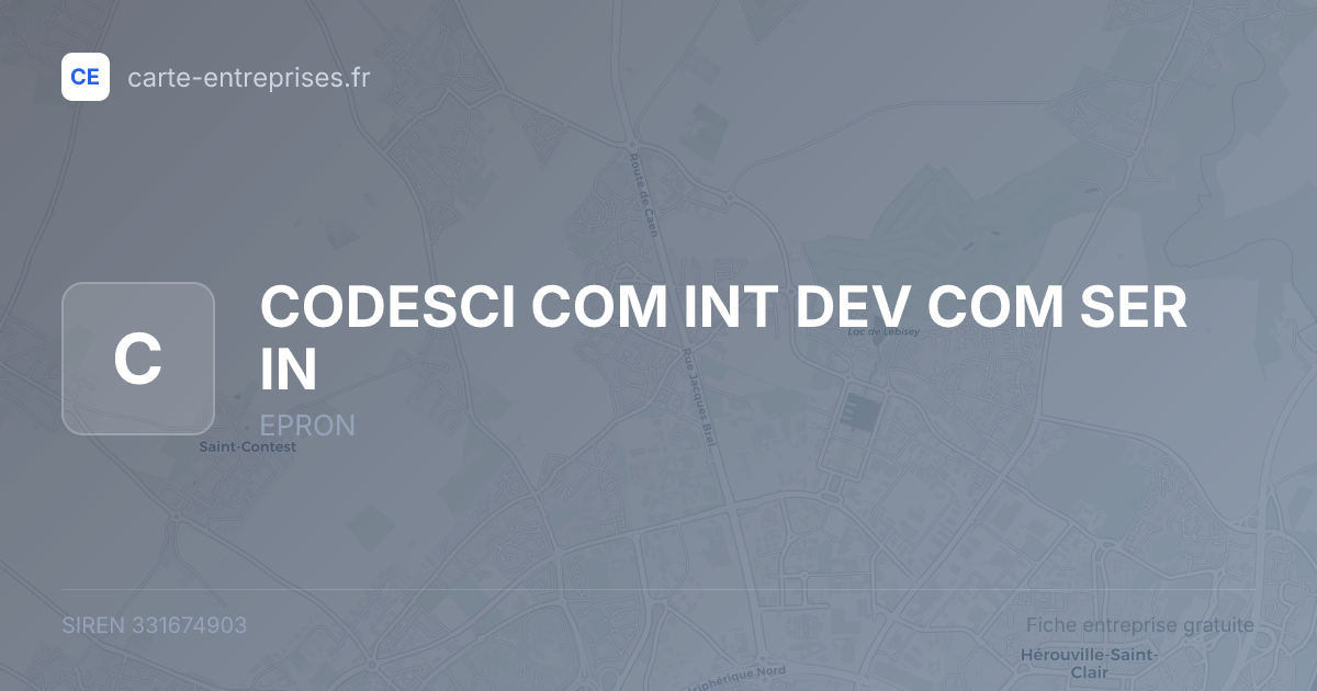 CODESCI COM INT DEV COM SER IN — 331674903 — fiche entreprise