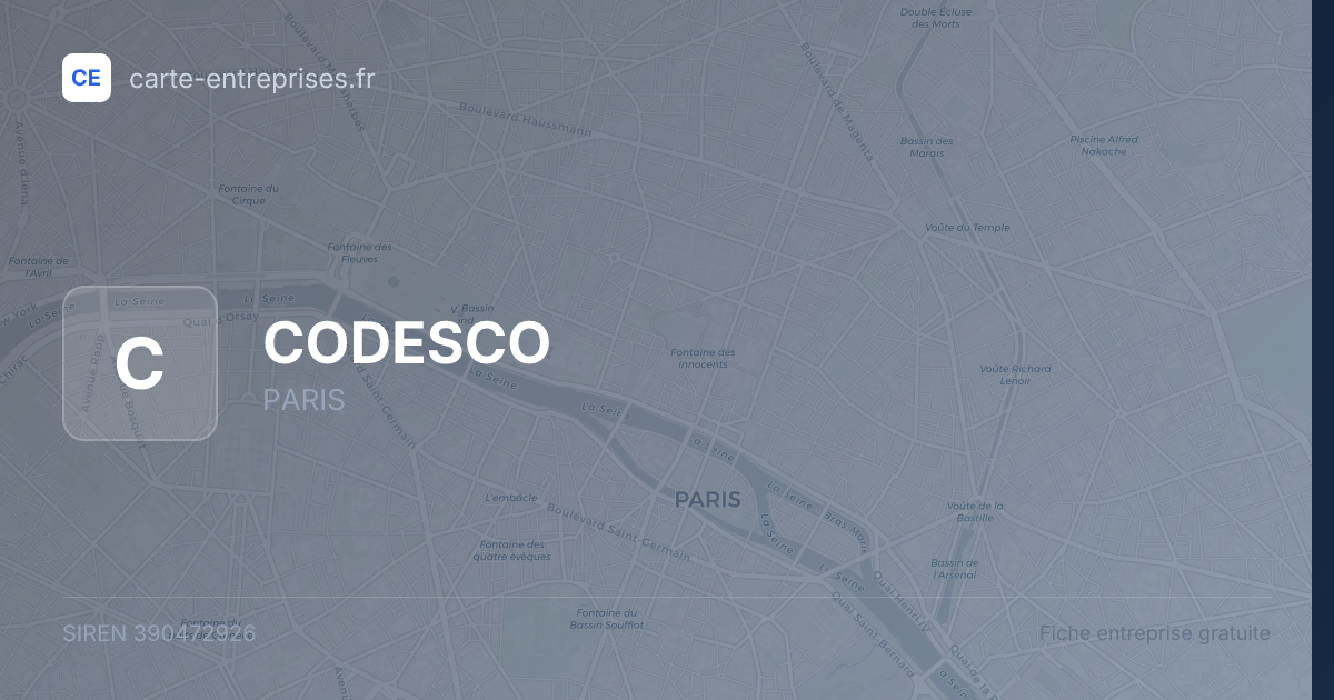 CODESCO — 390472926 — fiche entreprise