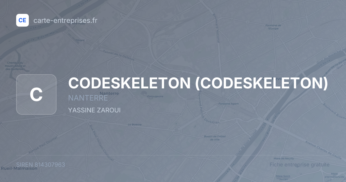 CODESKELETON — 814307963 — fiche entreprise