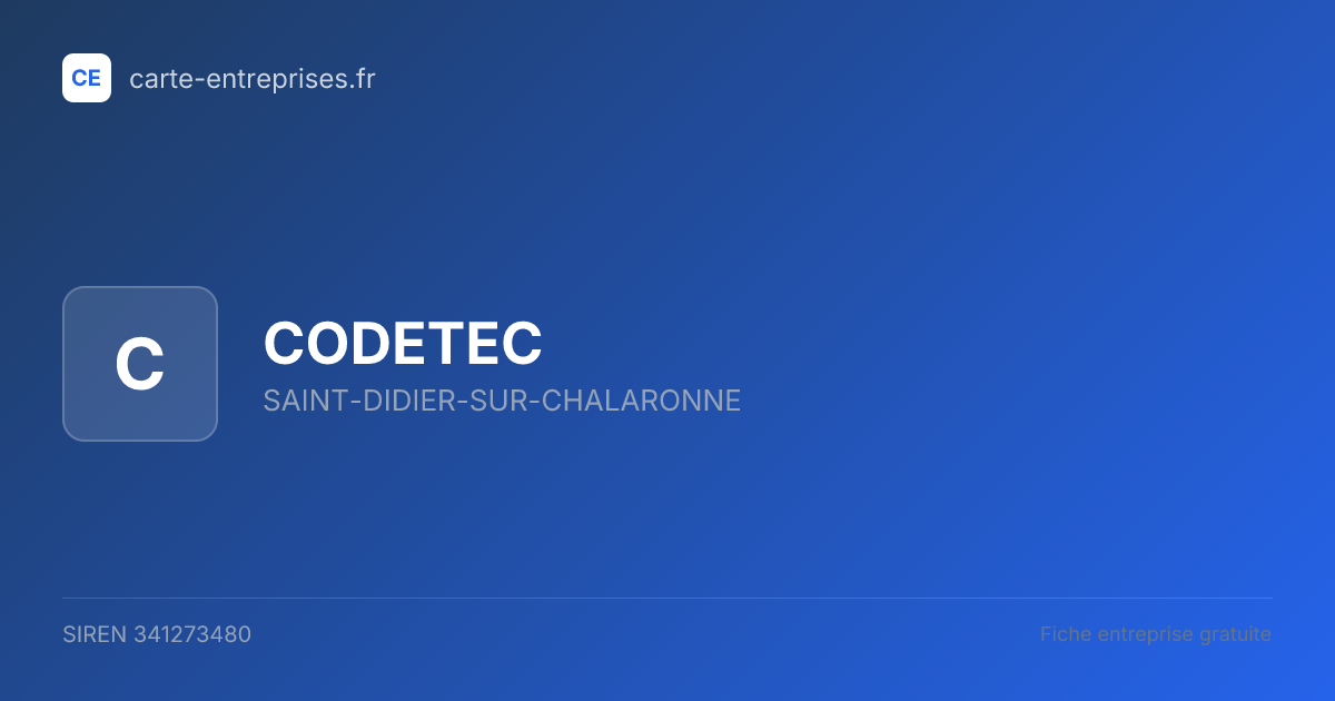 CODETEC — 341273480 — fiche entreprise