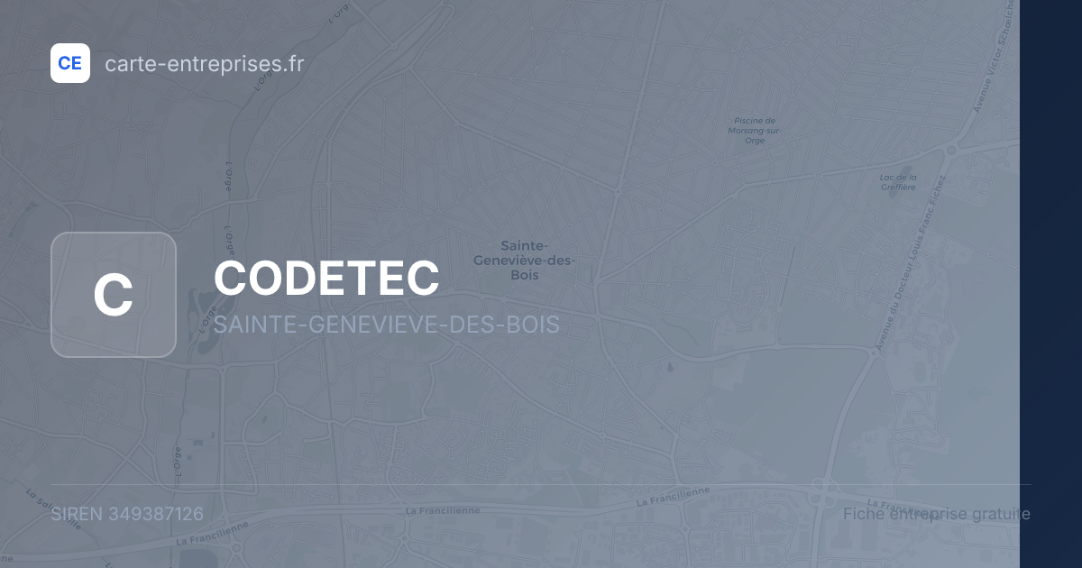 CODETEC — 349387126 — fiche entreprise