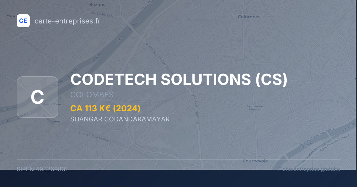 CODETECH SOLUTIONS (CS) — 493269831 — fiche entreprise