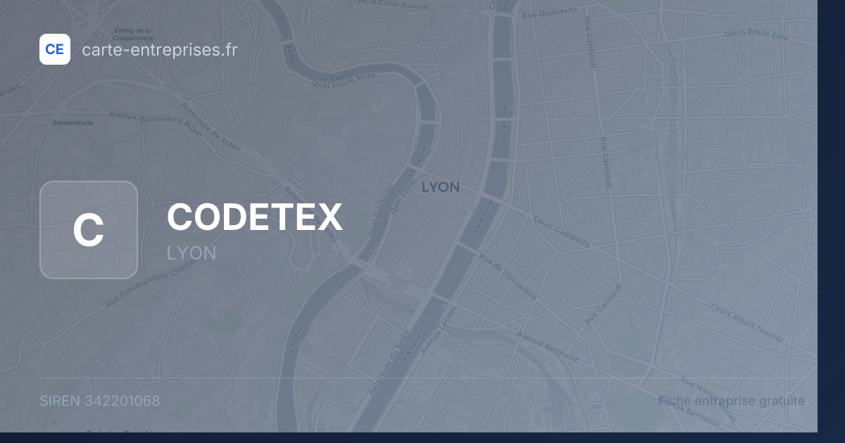 CODETEX — 342201068 — fiche entreprise