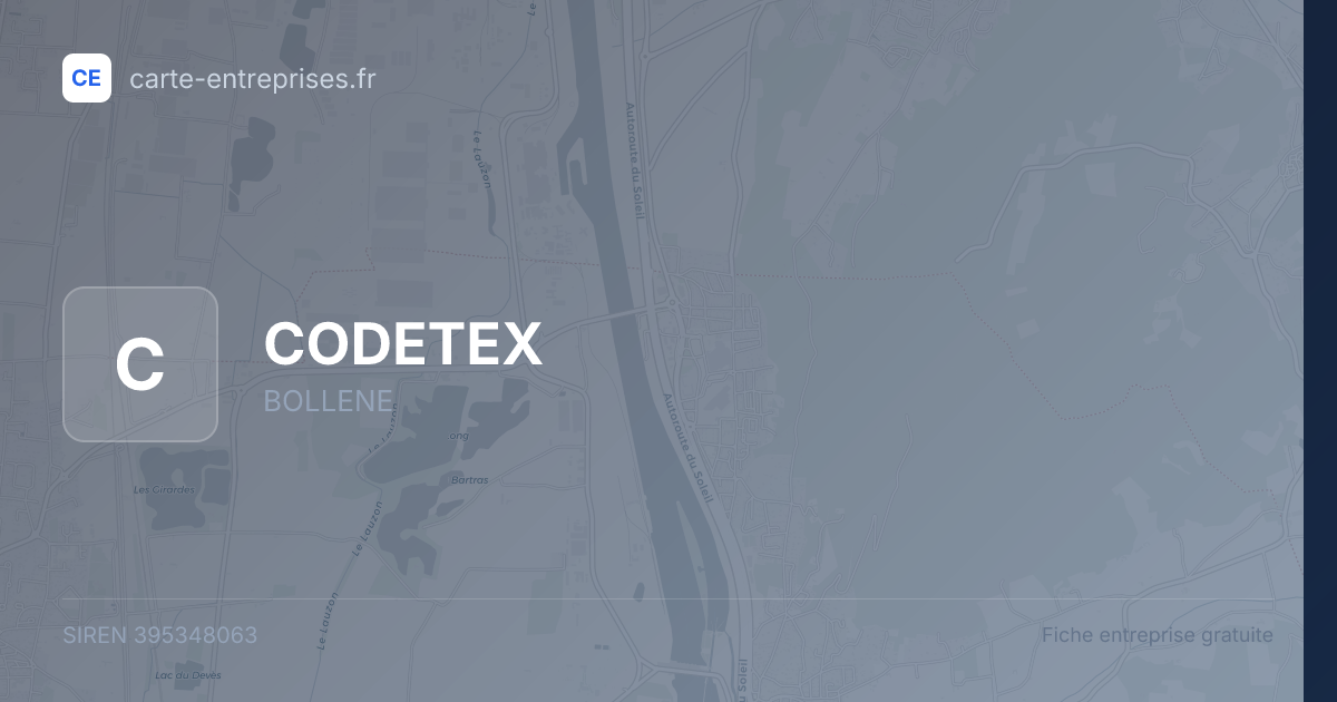 CODETEX — 395348063 — fiche entreprise