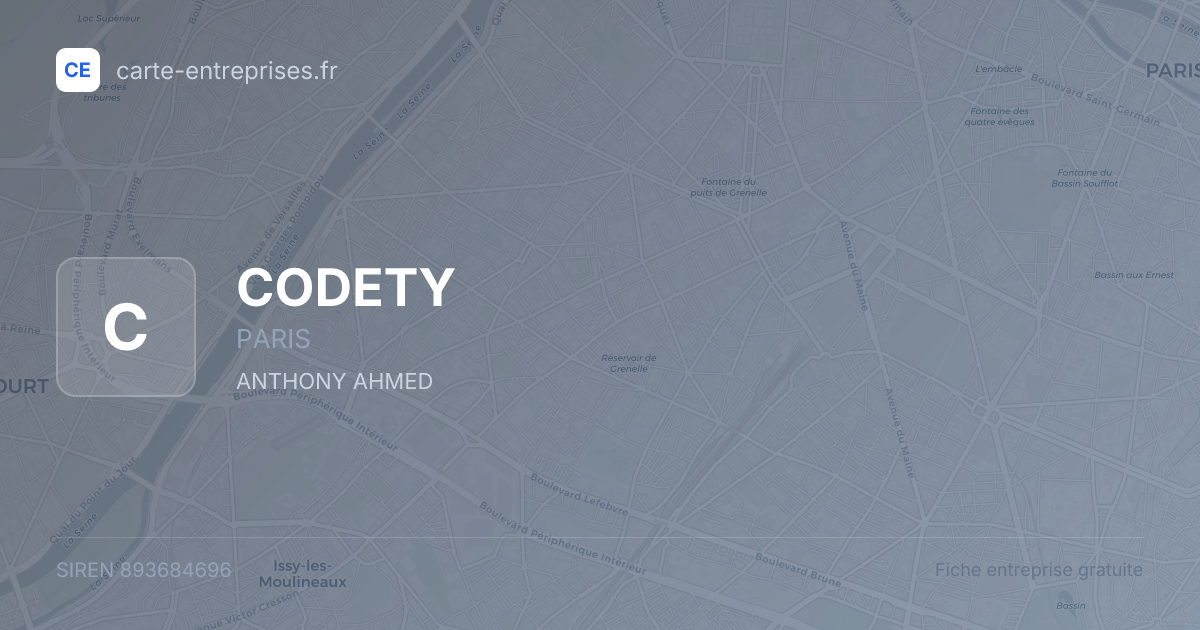 CODETY — 893684696 — fiche entreprise