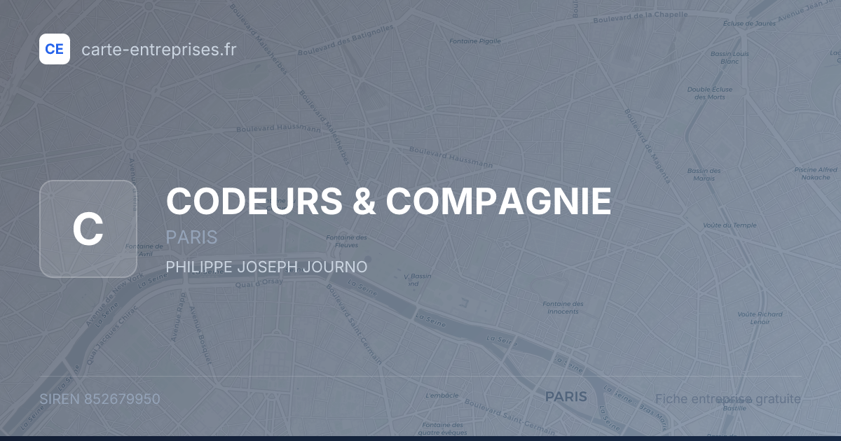 CODEURS & COMPAGNIE — 852679950 — fiche entreprise
