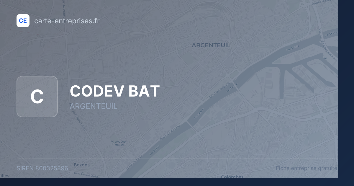 CODEV BAT — 800325896 — fiche entreprise