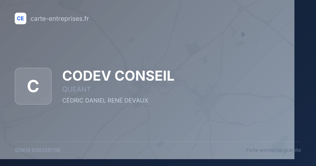 CODEV CONSEIL — 938268786 — fiche entreprise