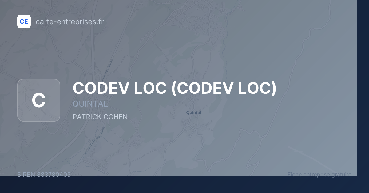 CODEV LOC — 883780405 — fiche entreprise