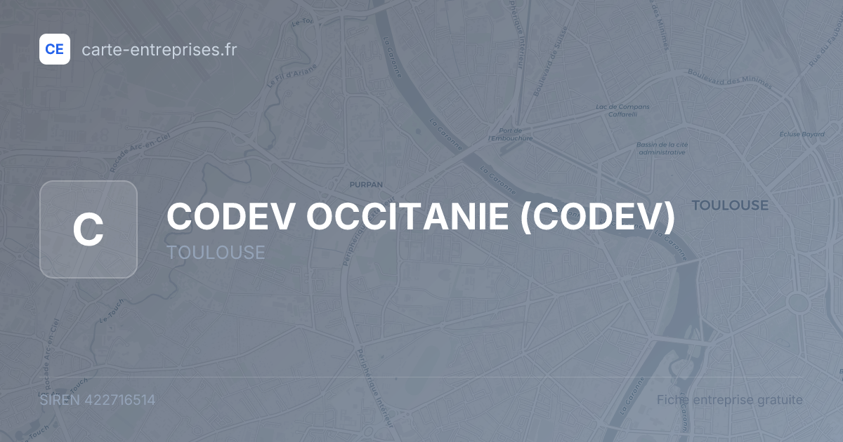 CODEV OCCITANIE (CODEV) — 422716514 — fiche entreprise