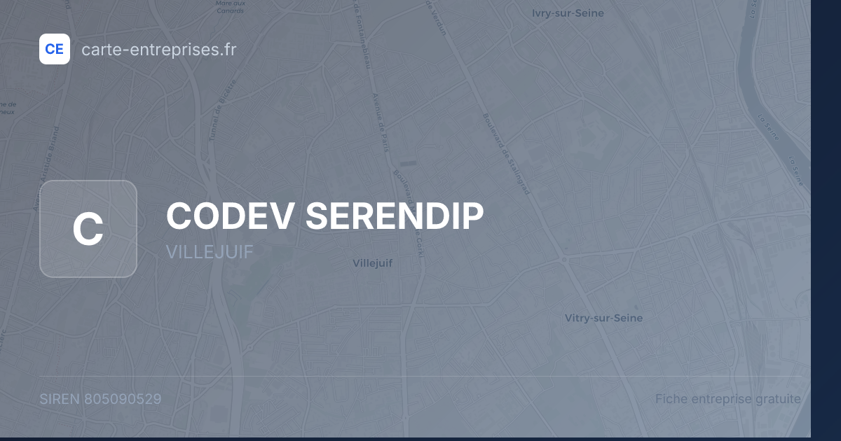 CODEV SERENDIP — 805090529 — fiche entreprise