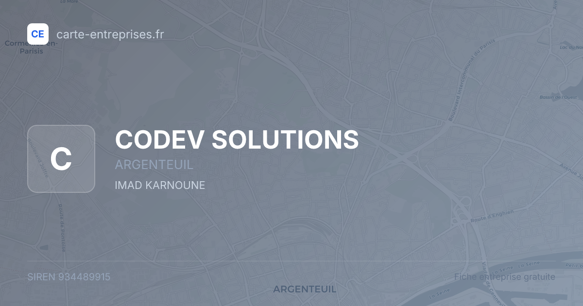CODEV SOLUTIONS — 934489915 — fiche entreprise
