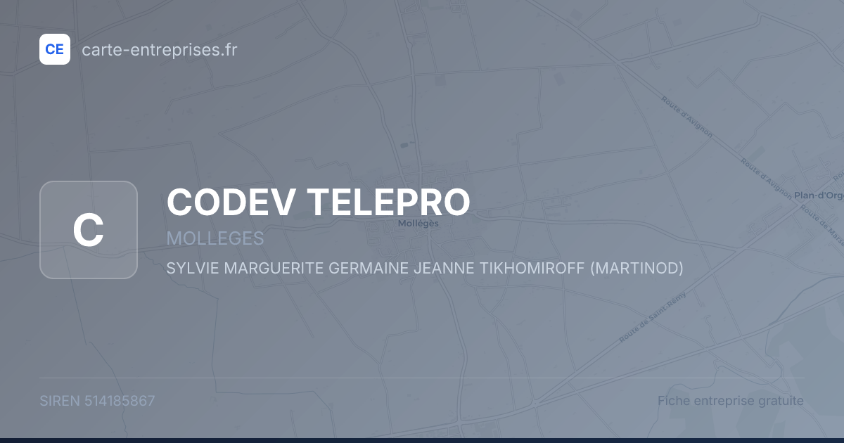 CODEV TELEPRO — 514185867 — fiche entreprise