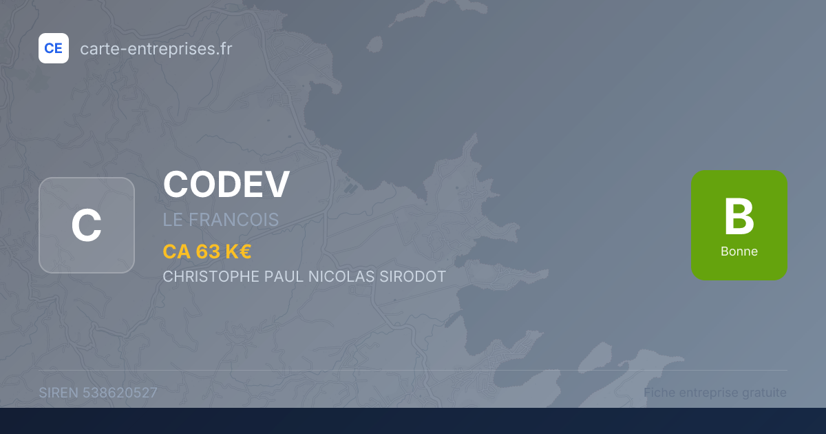 CODEV — 538620527 — fiche entreprise