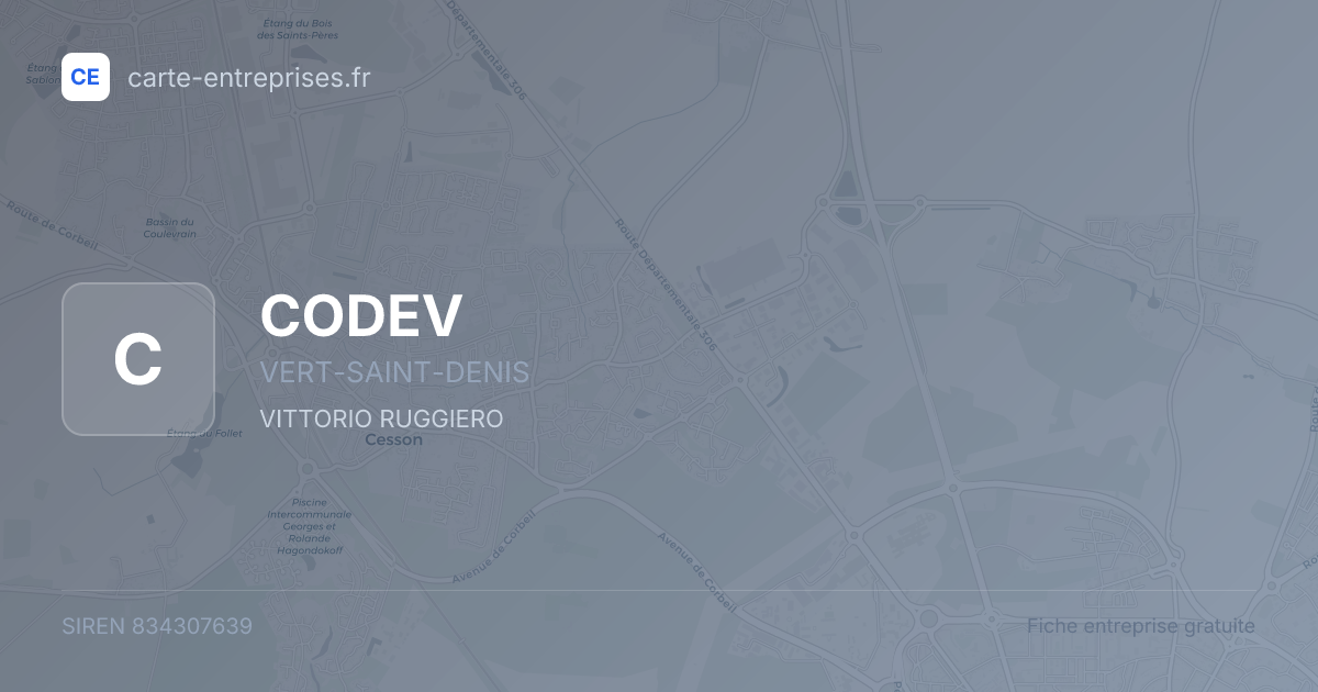 CODEV — 834307639 — fiche entreprise