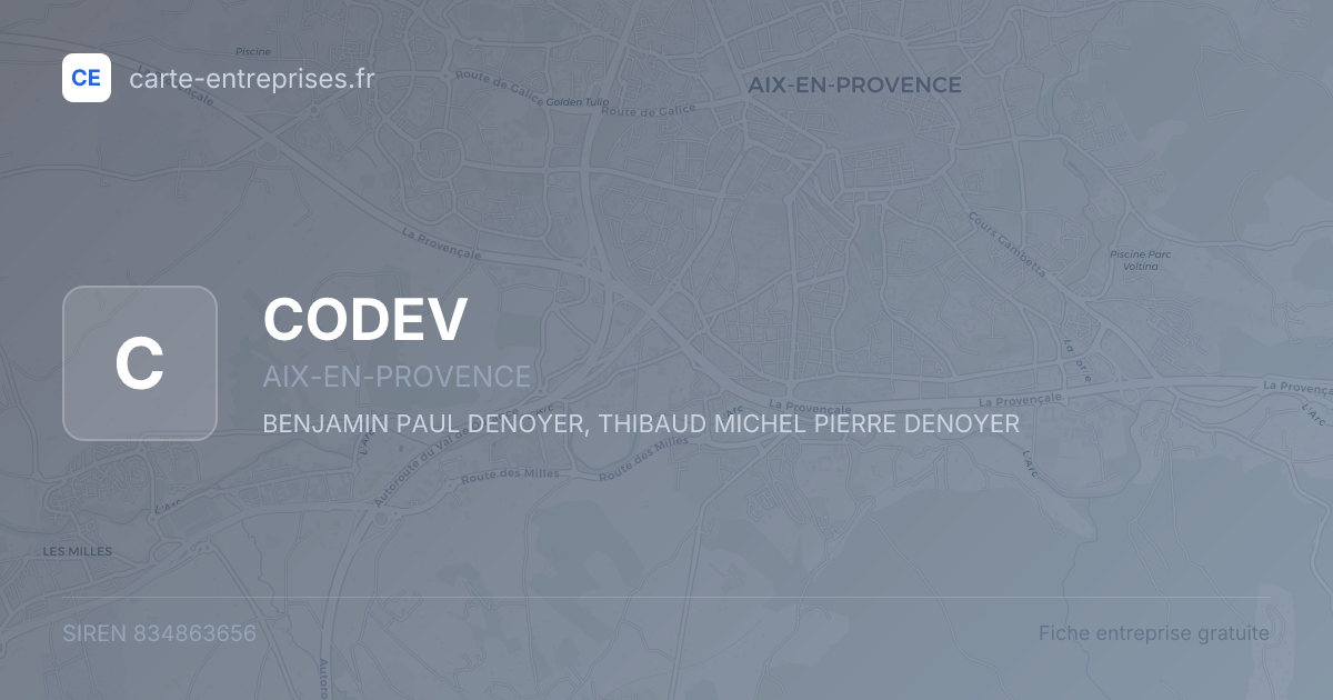 CODEV — 834863656 — fiche entreprise