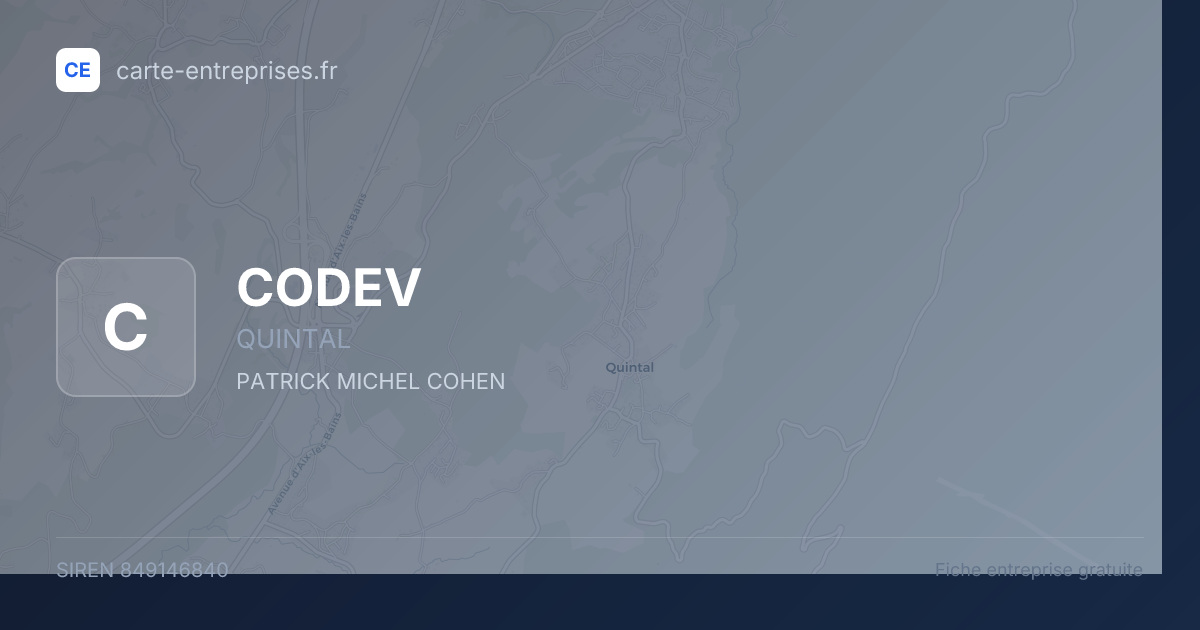 CODEV — 849146840 — fiche entreprise