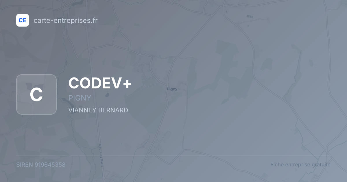 CODEV+ — 919645358 — fiche entreprise